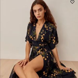 Reformation, Winslow dress, blue floral, maxi, size 4